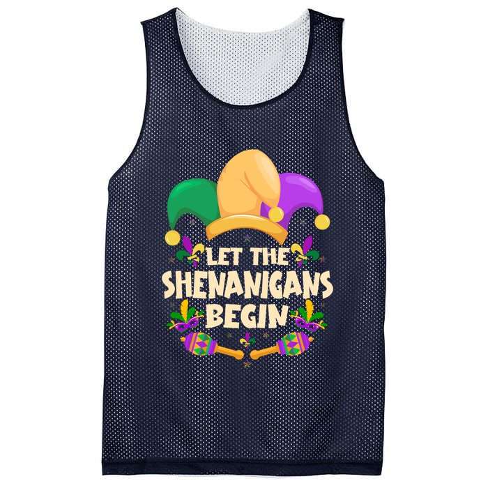 Funny Mardi Gras Let The Shenanigans Begin Mesh Reversible Basketball Jersey Tank