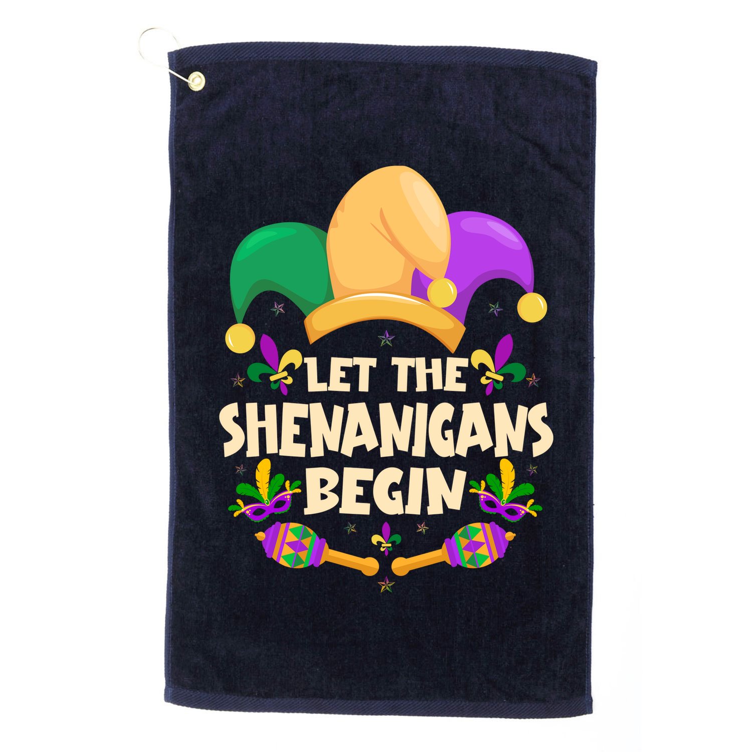 Funny Mardi Gras Let The Shenanigans Begin Golf Towel