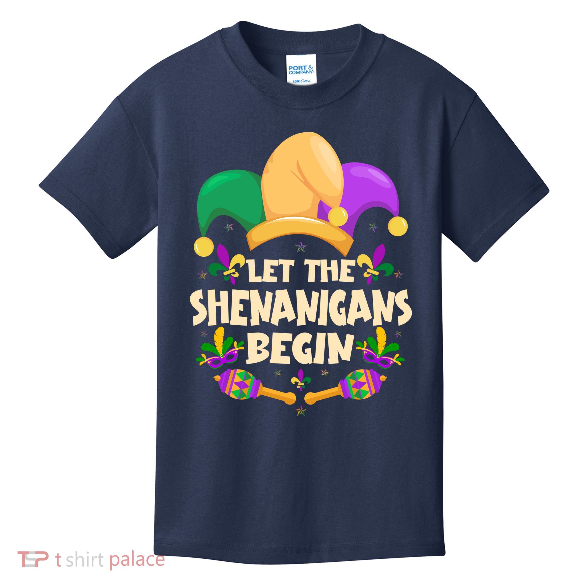 Funny Mardi Gras Let The Shenanigans Begin Kids T-Shirt
