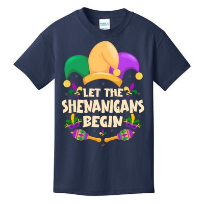 Funny Mardi Gras Let The Shenanigans Begin Kids T-Shirt