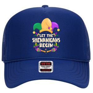 Funny Mardi Gras Let The Shenanigans Begin High Crown Mesh Back Trucker Hat