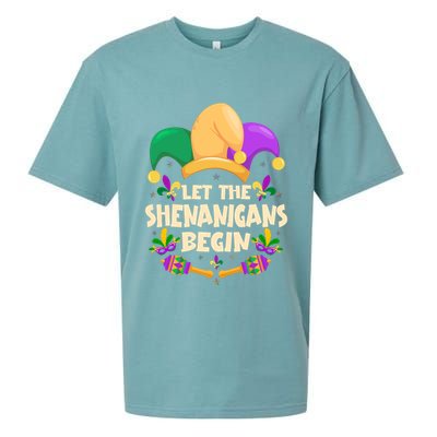 Funny Mardi Gras Let The Shenanigans Begin Sueded Cloud Jersey T-Shirt