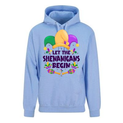 Funny Mardi Gras Let The Shenanigans Begin Unisex Surf Hoodie