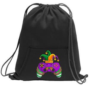 Funny Mardi Gras Video Games Controller Jester Hat Gamer Sweatshirt Cinch Pack Bag