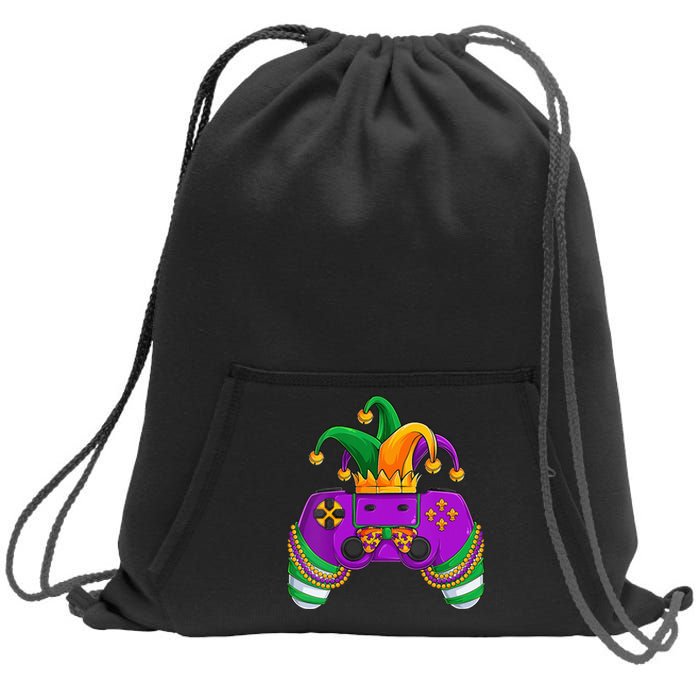 Funny Mardi Gras Video Games Controller Jester Hat Gamer Sweatshirt Cinch Pack Bag