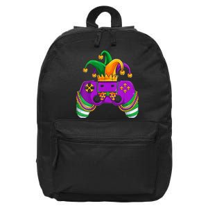 Funny Mardi Gras Video Games Controller Jester Hat Gamer 16 in Basic Backpack