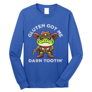 Frog Meme Gluten Got Me Darn Tootin Gluten Free Diet Long Sleeve Shirt