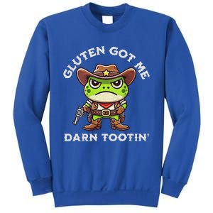 Frog Meme Gluten Got Me Darn Tootin Gluten Free Diet Sweatshirt