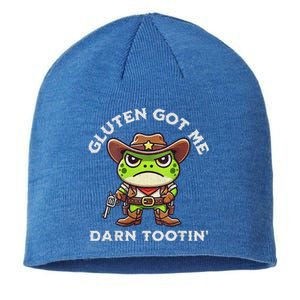 Frog Meme Gluten Got Me Darn Tootin Gluten Free Diet Sustainable Beanie