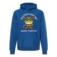 Frog Meme Gluten Got Me Darn Tootin Gluten Free Diet Premium Hoodie