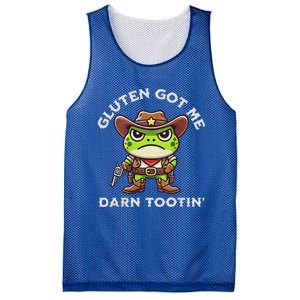 Frog Meme Gluten Got Me Darn Tootin Gluten Free Diet Mesh Reversible Basketball Jersey Tank