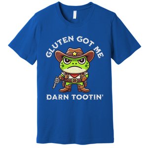 Frog Meme Gluten Got Me Darn Tootin Gluten Free Diet Premium T-Shirt