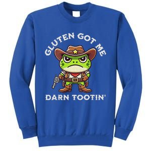 Frog Meme Gluten Got Me Darn Tootin Gluten Free Diet Tall Sweatshirt