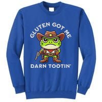 Frog Meme Gluten Got Me Darn Tootin Gluten Free Diet Tall Sweatshirt