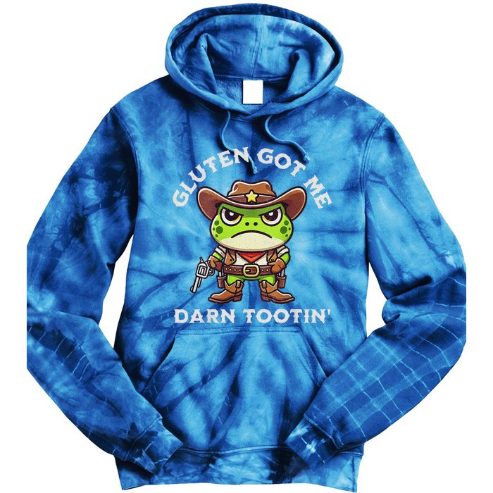 Frog Meme Gluten Got Me Darn Tootin Gluten Free Diet Tie Dye Hoodie