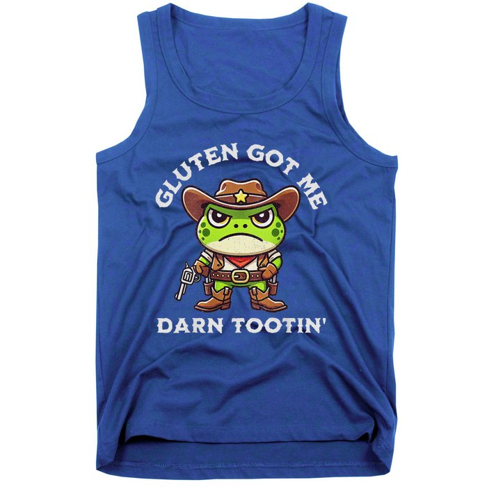 Frog Meme Gluten Got Me Darn Tootin Gluten Free Diet Tank Top