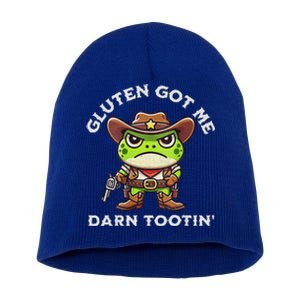 Frog Meme Gluten Got Me Darn Tootin Gluten Free Diet Short Acrylic Beanie