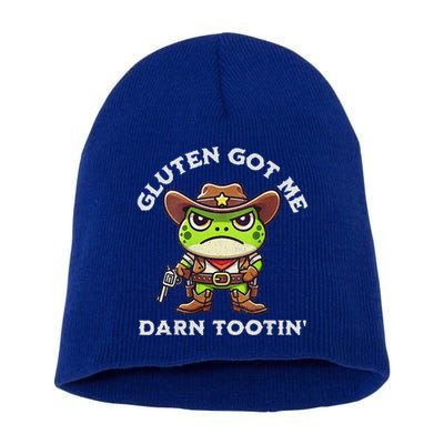 Frog Meme Gluten Got Me Darn Tootin Gluten Free Diet Short Acrylic Beanie