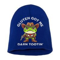 Frog Meme Gluten Got Me Darn Tootin Gluten Free Diet Short Acrylic Beanie