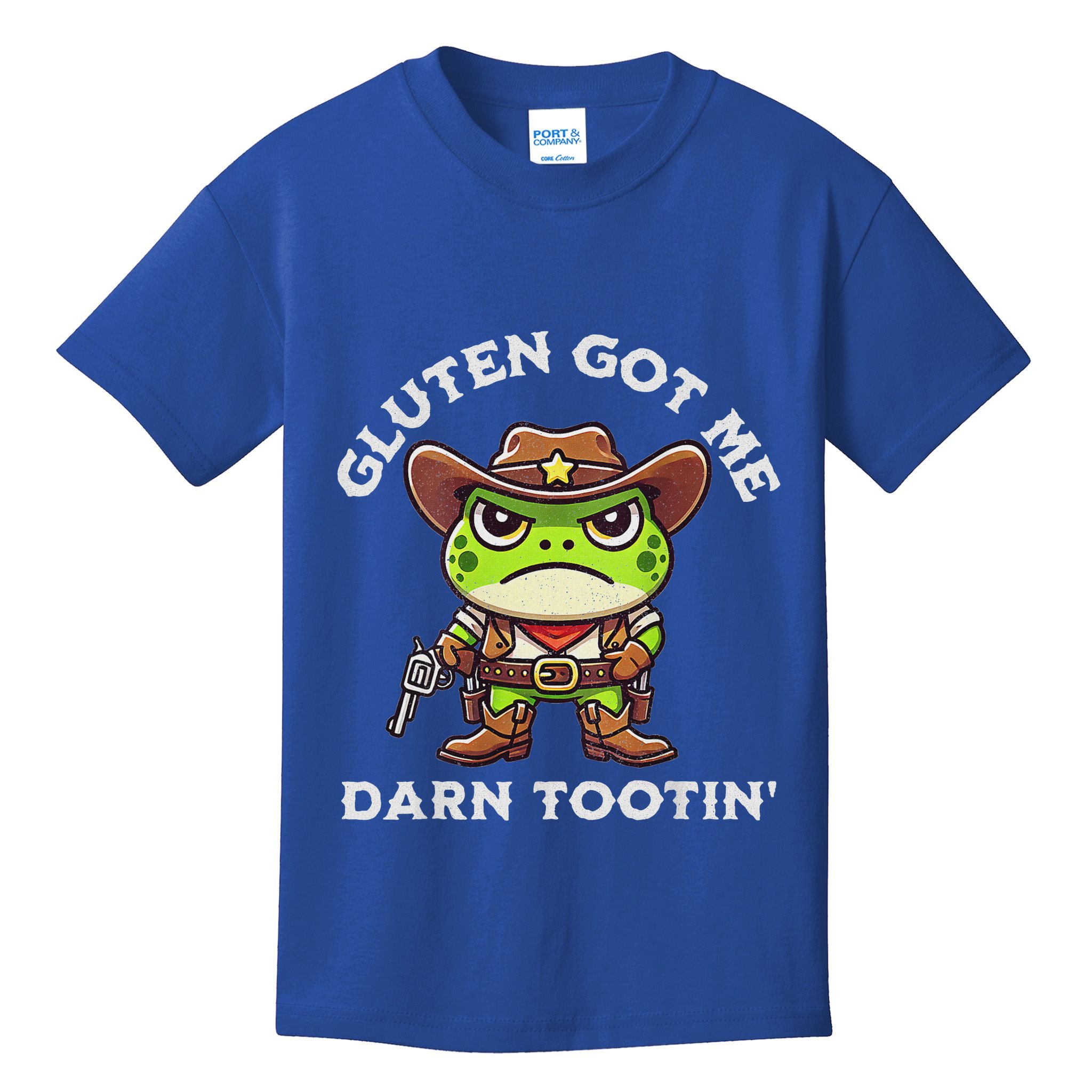 Frog Meme Gluten Got Me Darn Tootin Gluten Free Diet Kids T-Shirt