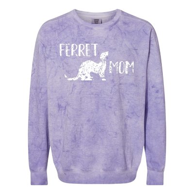 Ferret Mom Gift For The Ferret Lover And Enthusiasts Colorblast Crewneck Sweatshirt