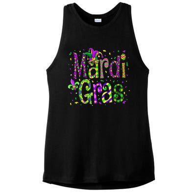 Funny Mardi Gras Parade Jester Hat Ladies PosiCharge Tri-Blend Wicking Tank