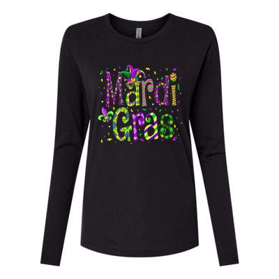 Funny Mardi Gras Parade Jester Hat Womens Cotton Relaxed Long Sleeve T-Shirt