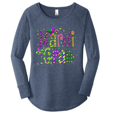 Funny Mardi Gras Parade Jester Hat Women's Perfect Tri Tunic Long Sleeve Shirt