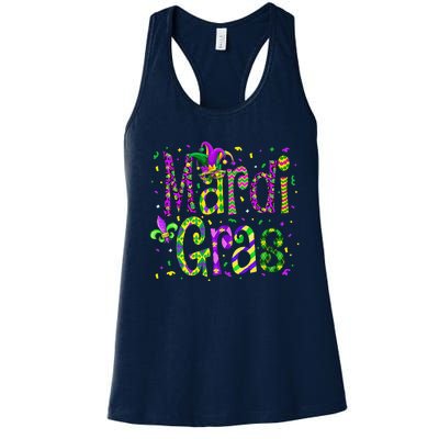 Funny Mardi Gras Parade Jester Hat Women's Racerback Tank