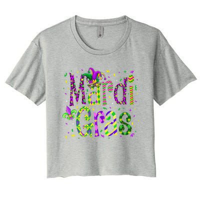 Funny Mardi Gras Parade Jester Hat Women's Crop Top Tee