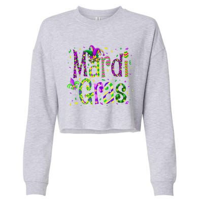 Funny Mardi Gras Parade Jester Hat Cropped Pullover Crew