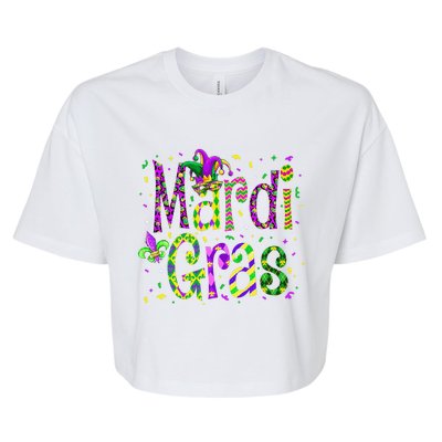 Funny Mardi Gras Parade Jester Hat Bella+Canvas Jersey Crop Tee