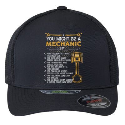 Funny Mechanic Gifts You Might Be A Mechanic If Flexfit Unipanel Trucker Cap