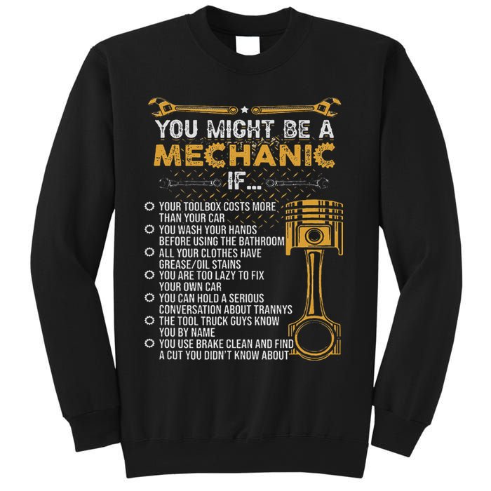 Funny Mechanic Gifts You Might Be A Mechanic If Sweatshirt