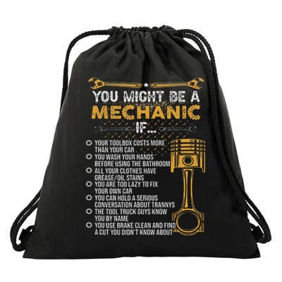 Funny Mechanic Gifts You Might Be A Mechanic If Drawstring Bag