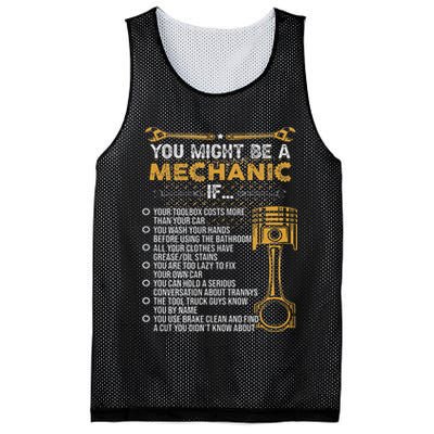 Funny Mechanic Gifts You Might Be A Mechanic If Mesh Reversible Basketball Jersey Tank