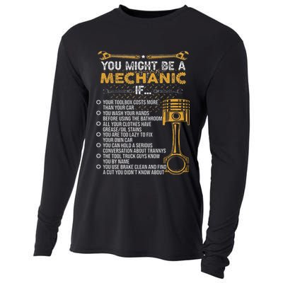 Funny Mechanic Gifts You Might Be A Mechanic If Cooling Performance Long Sleeve Crew