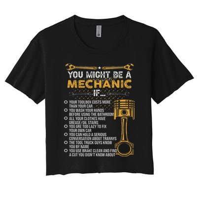 Funny Mechanic Gifts You Might Be A Mechanic If Women's Crop Top Tee