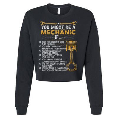 Funny Mechanic Gifts You Might Be A Mechanic If Cropped Pullover Crew