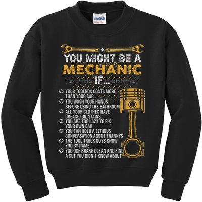 Funny Mechanic Gifts You Might Be A Mechanic If Kids Sweatshirt