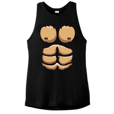 Funny Monkey Gorilla Chest Costume Halloween Ladies PosiCharge Tri-Blend Wicking Tank