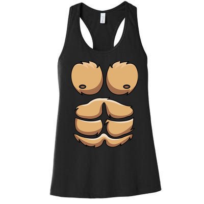 Funny Monkey Gorilla Chest Costume Halloween Women's Racerback Tank