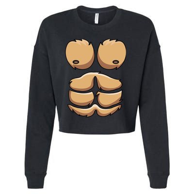 Funny Monkey Gorilla Chest Costume Halloween Cropped Pullover Crew