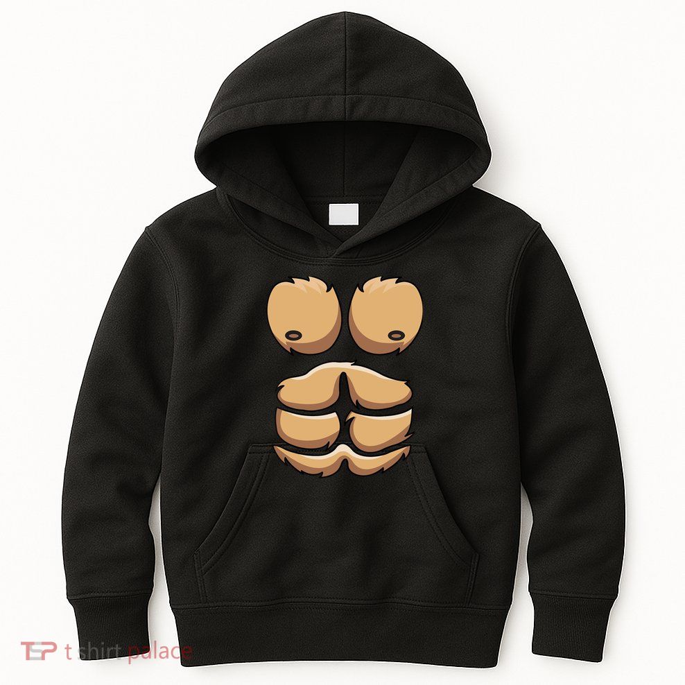 Funny Monkey Gorilla Chest Costume Halloween Kids Hoodie
