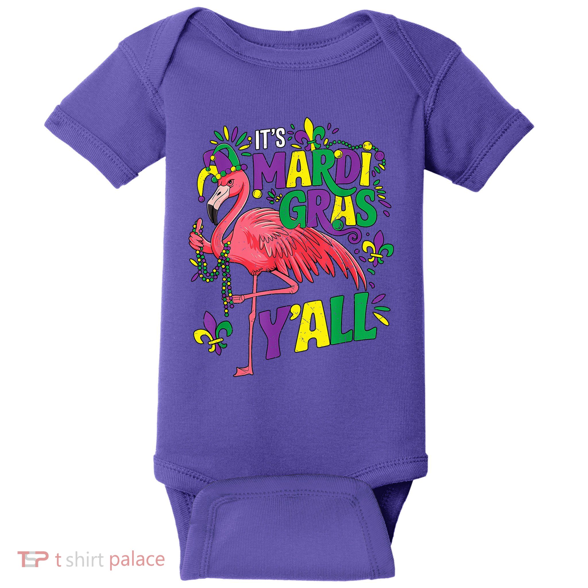 Flamingo Mardi Gras Carnival Party Outfit Baby Bodysuit