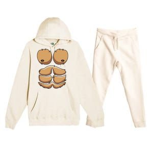 Funny Monkey Gorilla Chest Costume Halloween Premium Hooded Sweatsuit Set