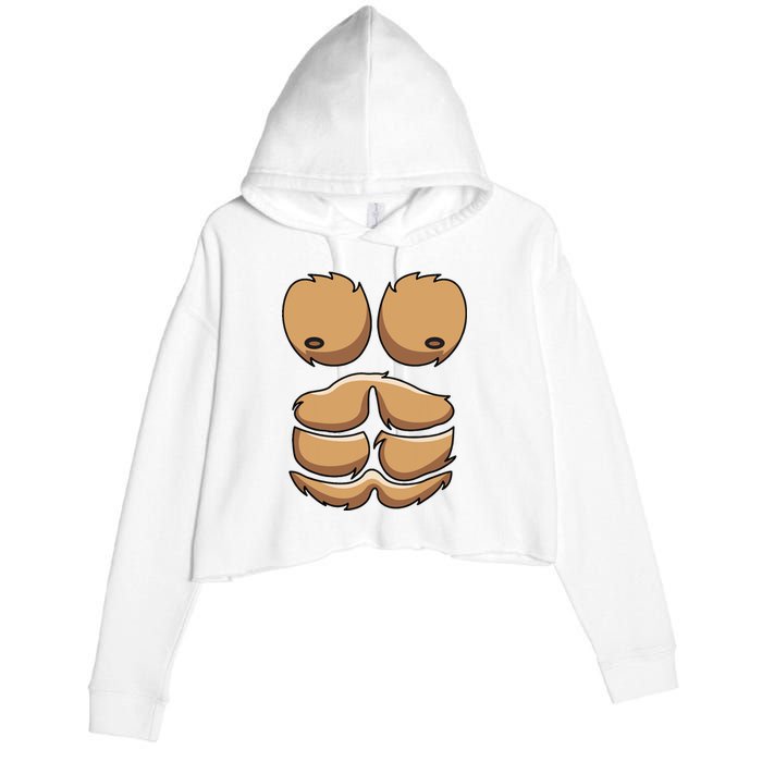 Funny Monkey Gorilla Chest Costume Halloween Crop Fleece Hoodie