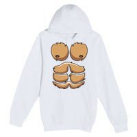 Funny Monkey Gorilla Chest Costume Halloween Premium Pullover Hoodie