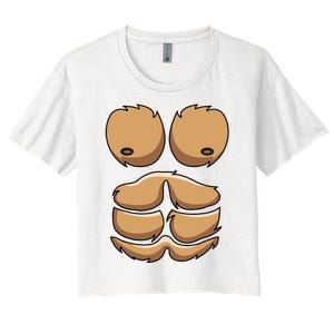 Funny Monkey Gorilla Chest Costume Halloween Women's Crop Top Tee