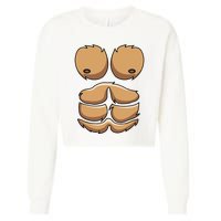 Funny Monkey Gorilla Chest Costume Halloween Cropped Pullover Crew